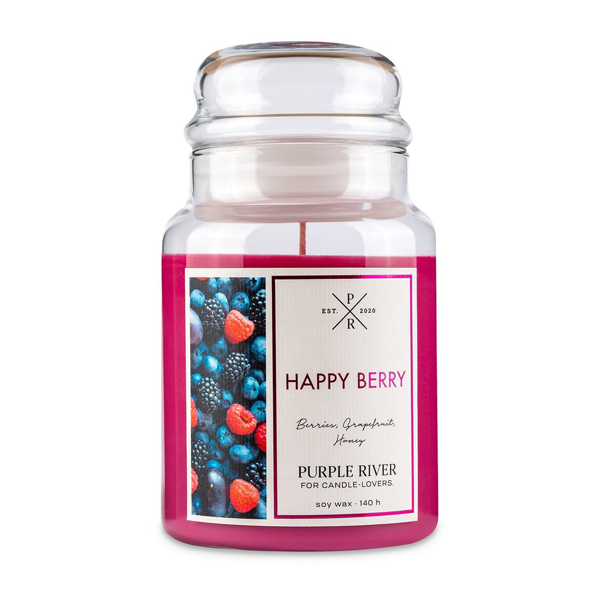 Purple River Candle großes Glas Happy Berry - Duftkerze Purple River Candle großes Glas Happy Berry - Duftkerze