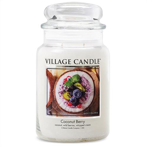 Village Candle großes Glas Coconut Berry - Duftkerze