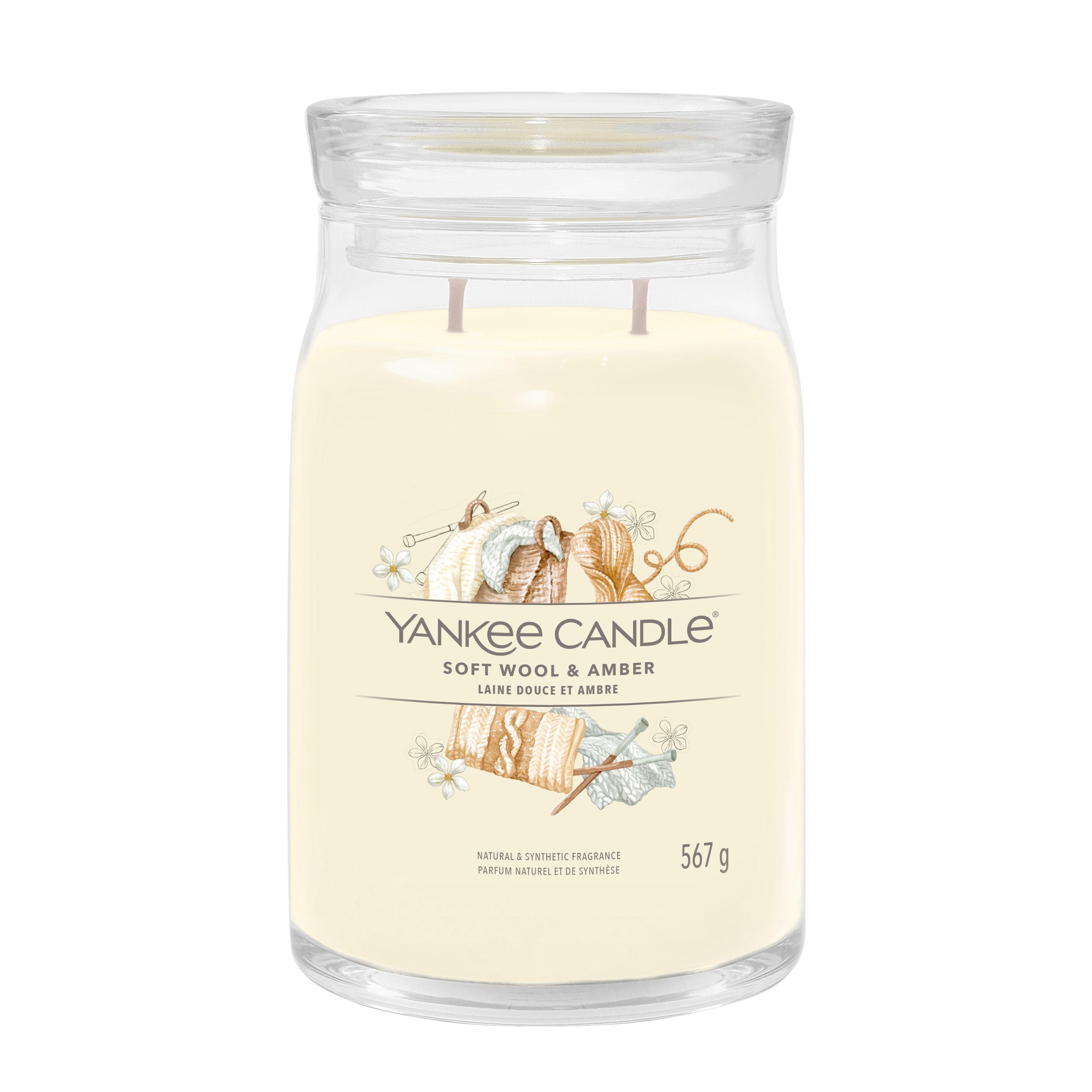 Yankee Candle großes Glas Soft Wool Amber - Duftkerze