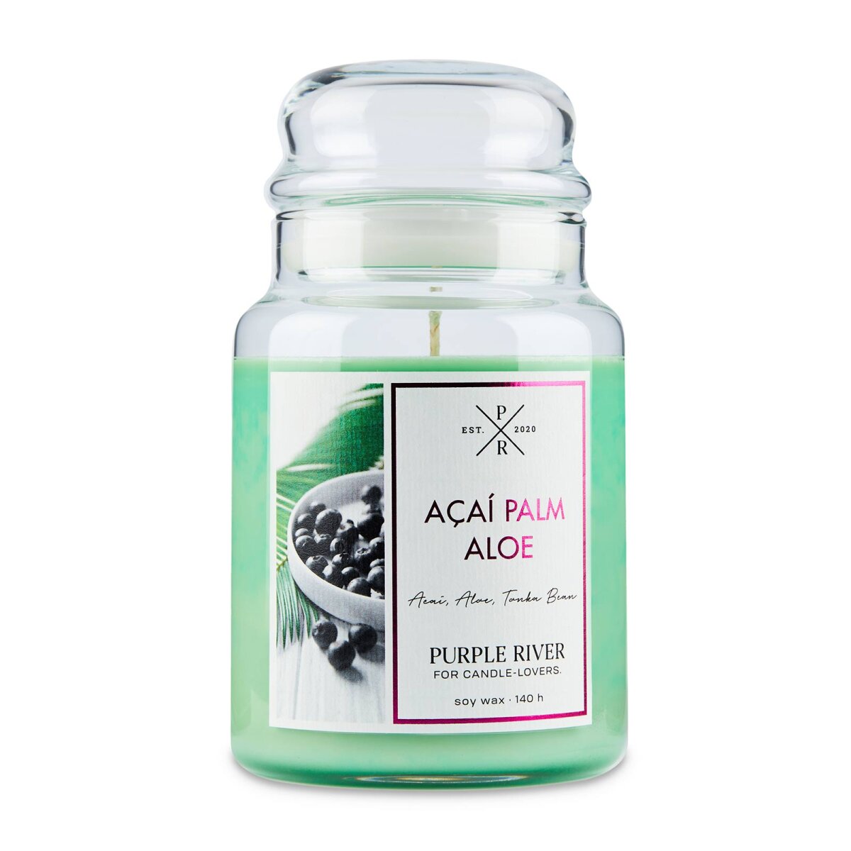Purple River Candle großes Glas Acai Palm Aloe - Duftkerze