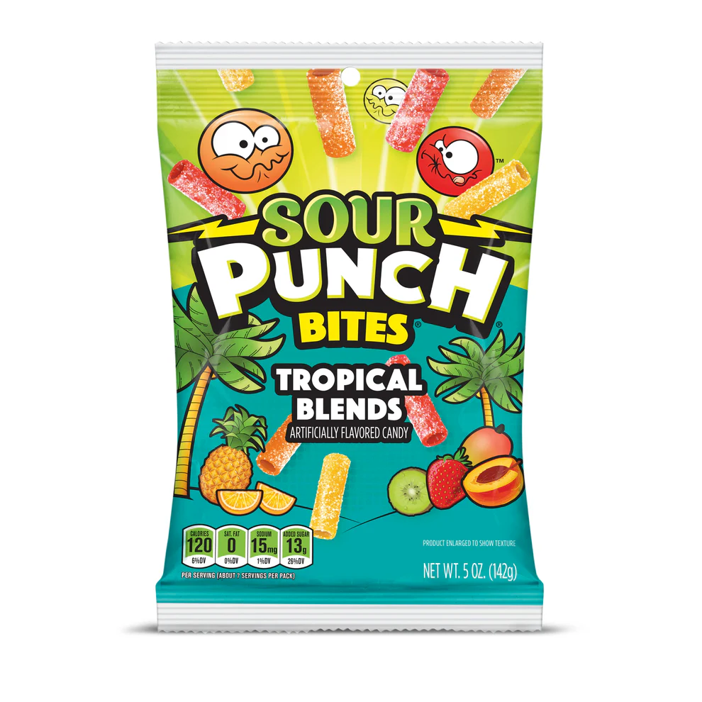 importshop24 Sour Punch Bites Tropical Blends 105g - Fruchtgummi importshop24 Sour Punch Bites Tropical Blends 105g - Fruchtgummi