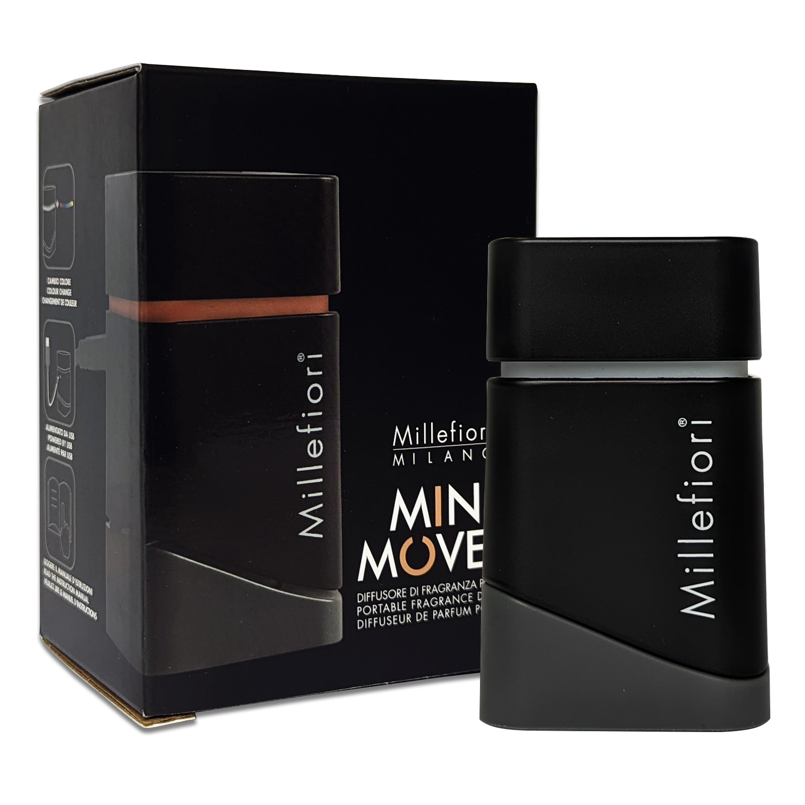 Millefiori Moveo Mini Ultraschall Diffusor Schwarz - Tragbarer Duftspender Millefiori Moveo Mini Ultraschall Diffusor Schwarz - Tragbarer Duftspender