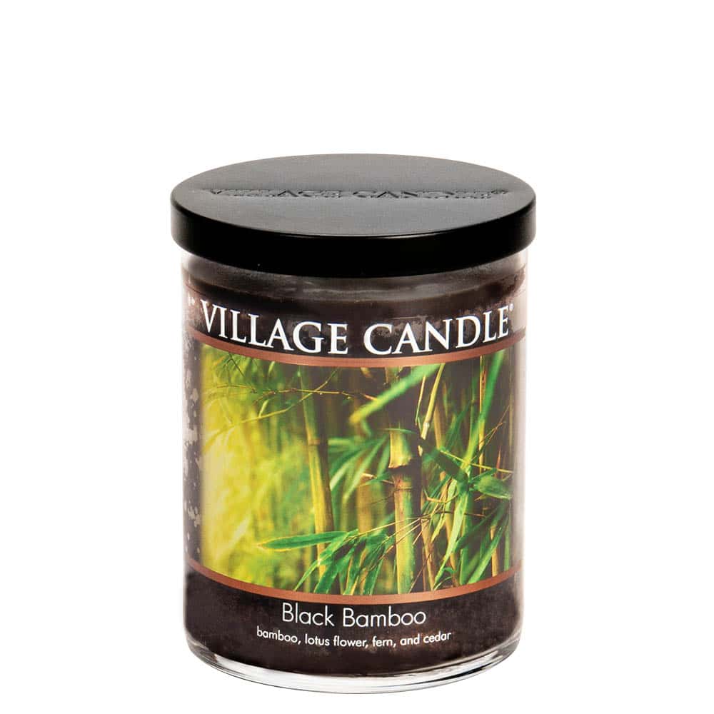 importshop24 Village Candle Tumbler mittleres Glas Black Bamboo  Duftkerze