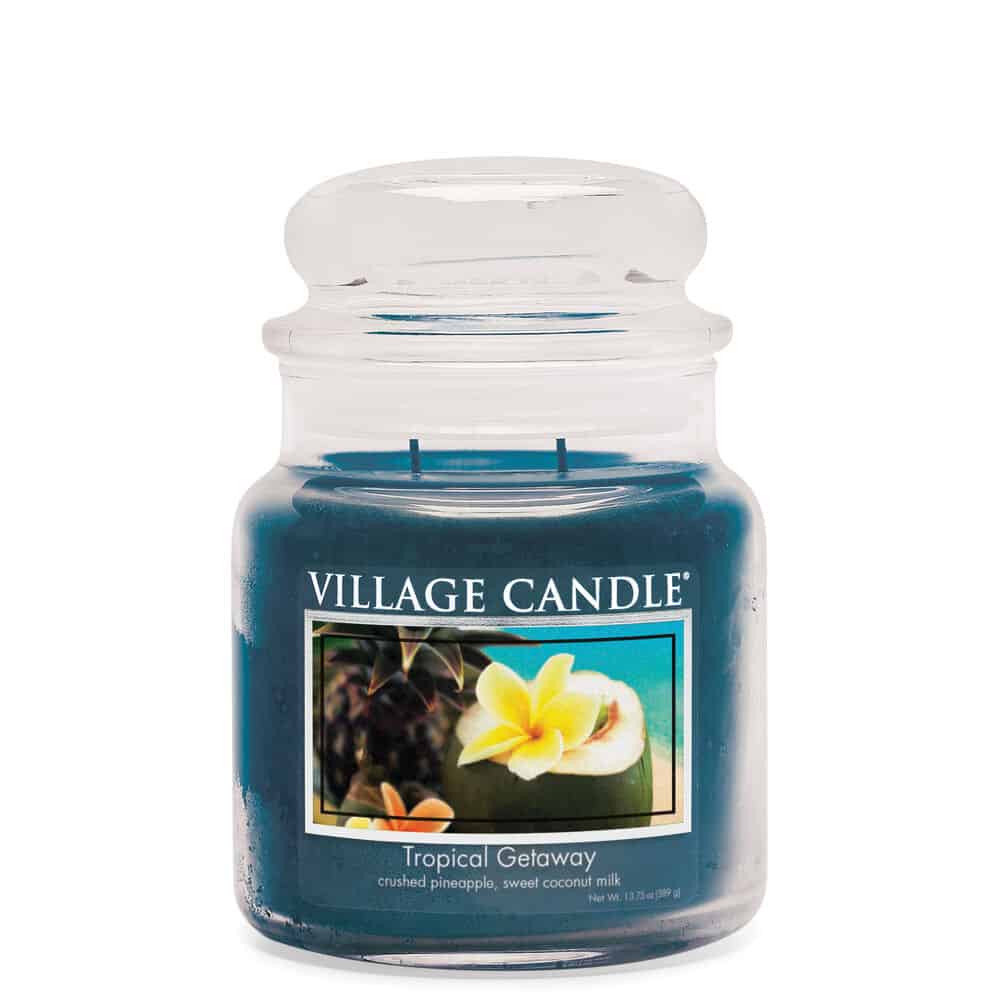 importshop24 Village Candle mittleres Glas Tropicalgetaway  Duftkerze