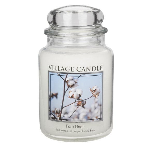 importshop24 Village Candle großes Glas Pure Linen Duftkerze