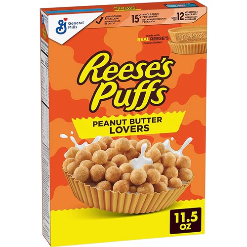 GM Reeses Puffs Peanutbutter Lovers - Frühstücksflocken GM Reeses Puffs Peanutbutter Lovers - Frühstücksflocken