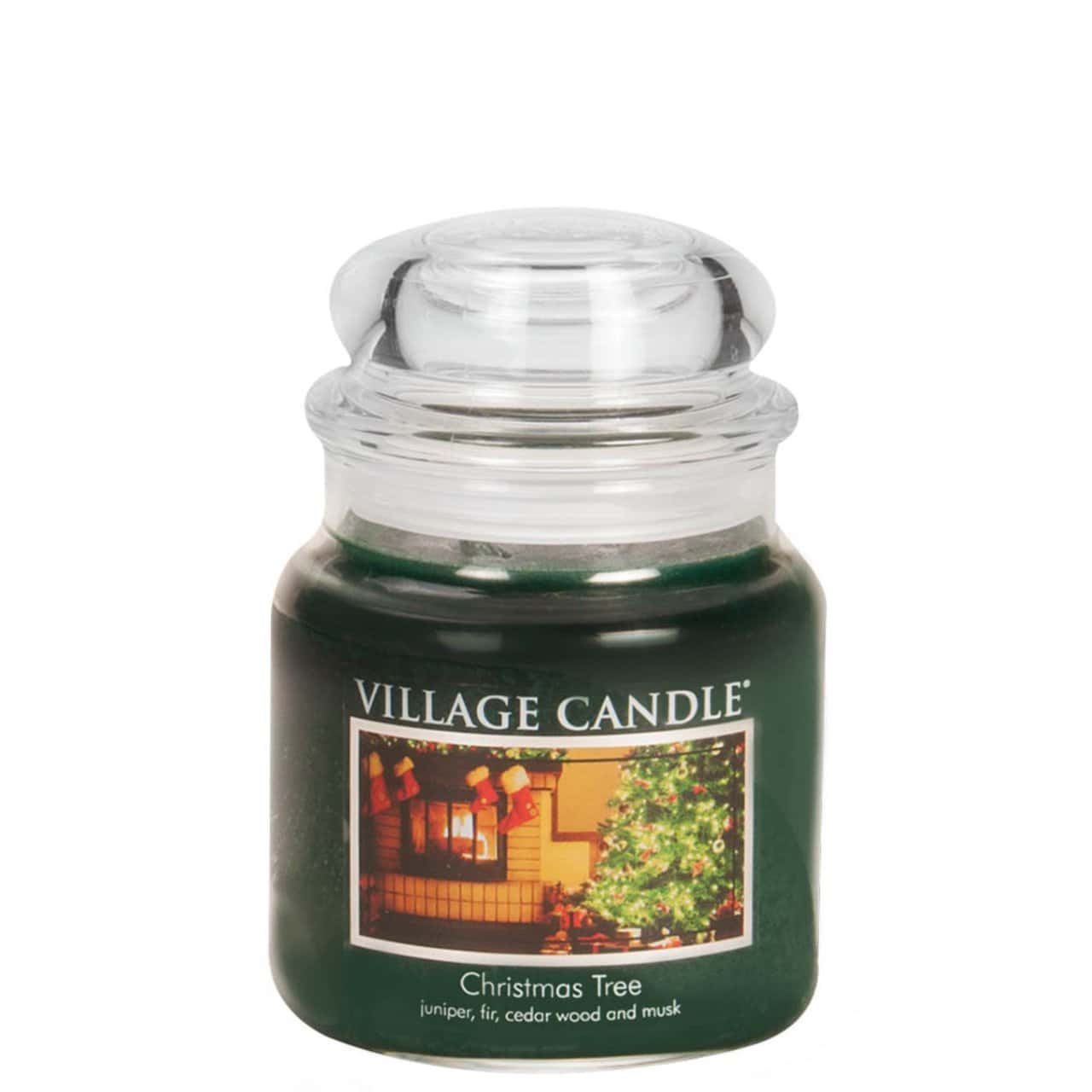 importshop24 Village Candle mittleres Glas  Christmas Tree Duftkerze