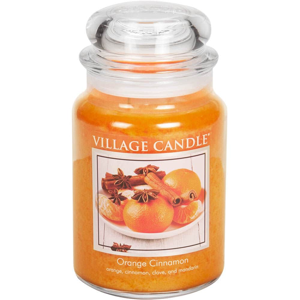 importshop24 Village Candle großes Glas Orange Cinnamon Duftkerze