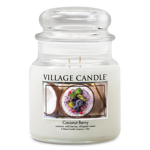 Village Candle mittleres Glas Coconut Berry - Duftkerze