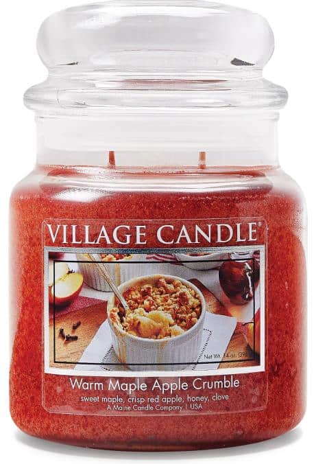 importshop24 Village Candle mittleres Glas Warm Maple Apple Crumble  Duftkerze