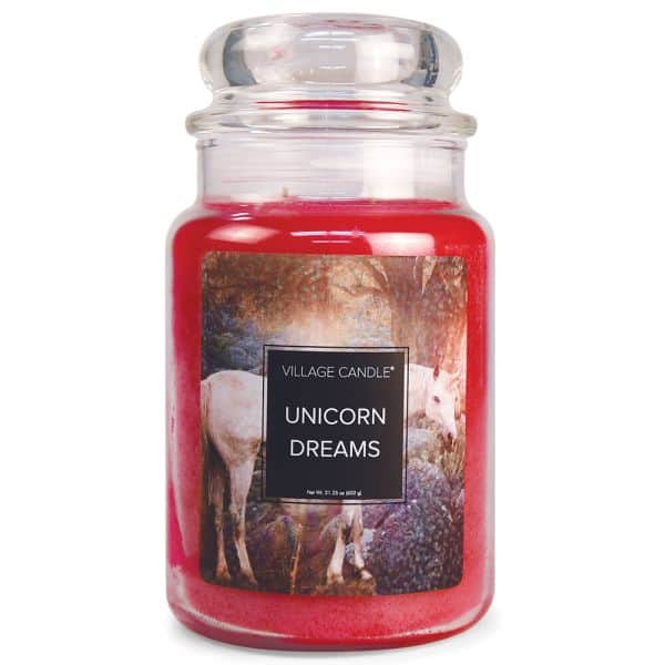 Village Candle Großes Glas Fantasy Unicorn Dreams