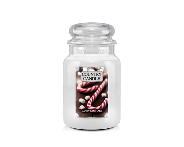 Country Candle Großes Glas Candy Cane Lane