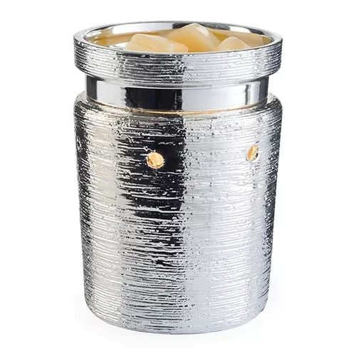 Candle Warmers elektrische Duftlampe Brushed Chrome Keramik Silber