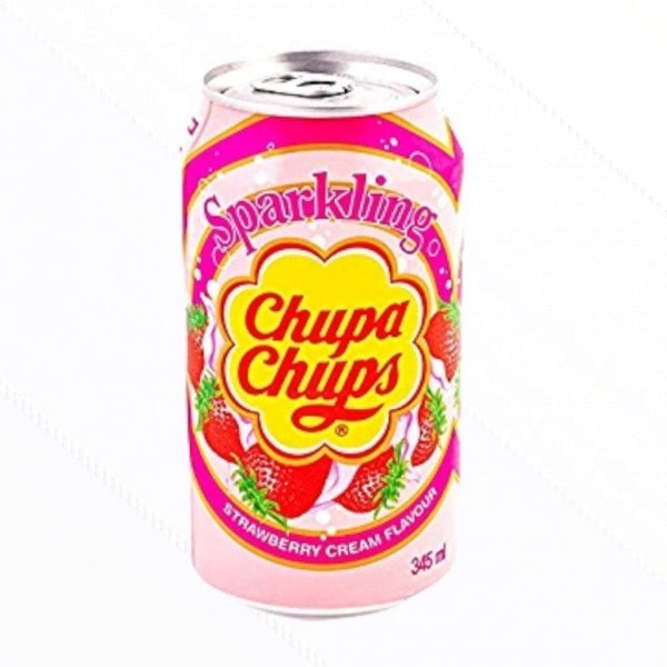 Chupa Chups Sparkling Strawberry & Cream Erfrischungsgetränk 345ml.