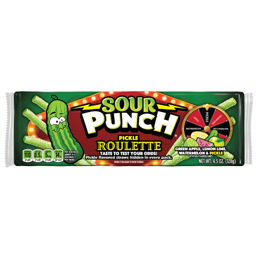 Sour Punch Straws Pickle Roulette 128g