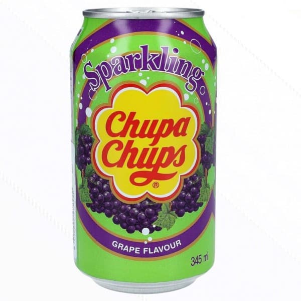 Chupa Chups Sparkling Grape Erfrischungsgetränk (Dose) (345ml.)