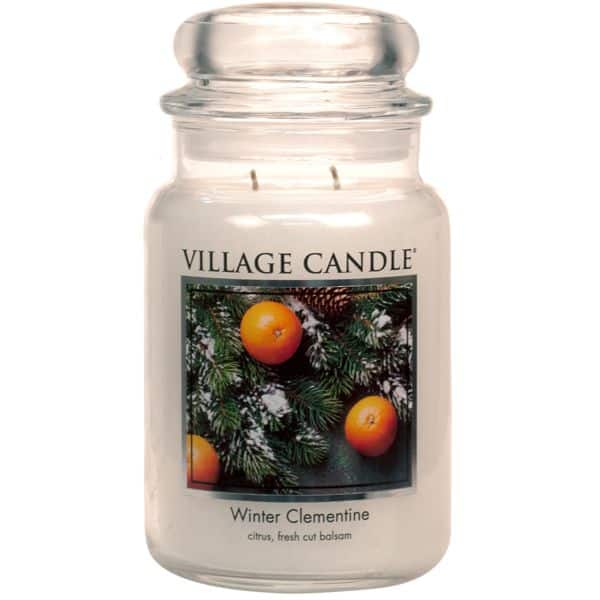 Village Candle großes Glas Winter Clementine